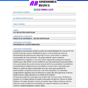 Projeto de extensão II - Gestão Hospitalar