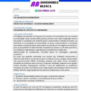 Projeto de extensão II Negócios Imobiliários