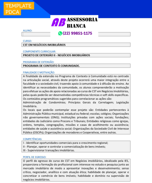 Projeto de extensão II Negócios Imobiliários