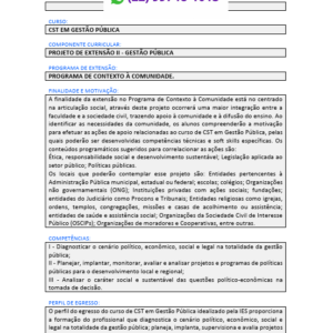 Projeto de extensão II - Gestão Pública