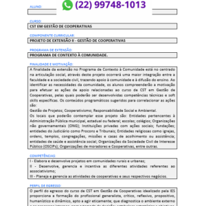 Projeto de extensão II - Gestão de Cooperativas