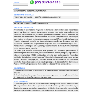 Projeto de extensão II - Gestão de Segurança Privada