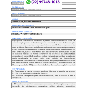 Projeto de extensão III - Administração