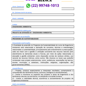 Projeto de extensão III - Engenharia Ambiental