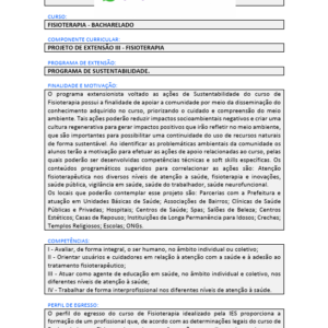 Projeto de extensão III - Fisioterapia