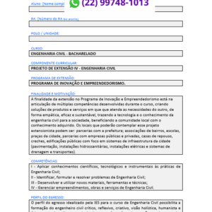 Projeto de extensão IV - Engenharia Civil