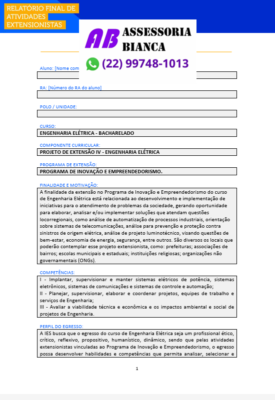 Projeto de extensão IV - Engenharia Elétrica
