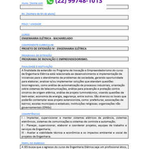 Projeto de extensão IV - Engenharia Elétrica